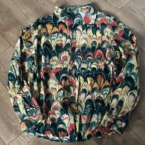 Vintage Multicolor Feather Pattern Men's Shirt